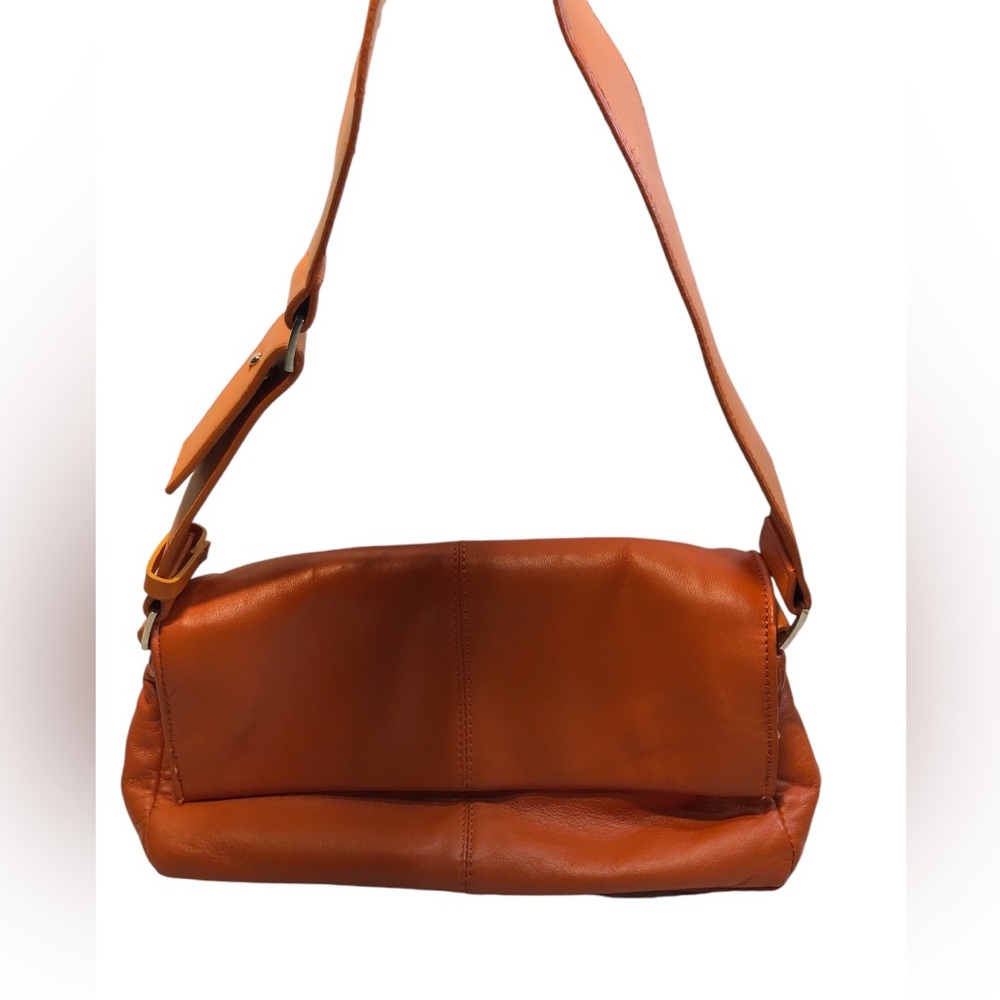 Orange Leather Shoulder Bag Purse unbranded